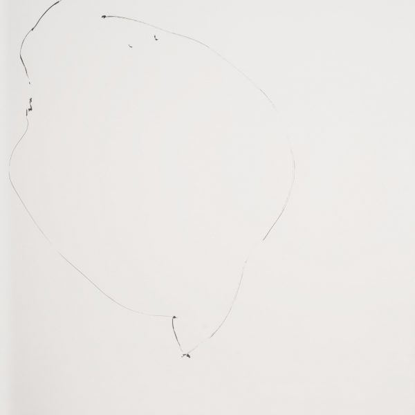 Diálogo (Balão e corpo), 2007. Tinta preta sobre papel vegetal. 200 × 101 cm.
