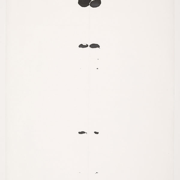 Diálogo (Sopro), 2008/ 2018. Tinta preta sobre papel japonês, 67,5 x 45 cm. - Desenvolvido para 33a Bienal de SP: Afinidades Afetivas, 2018