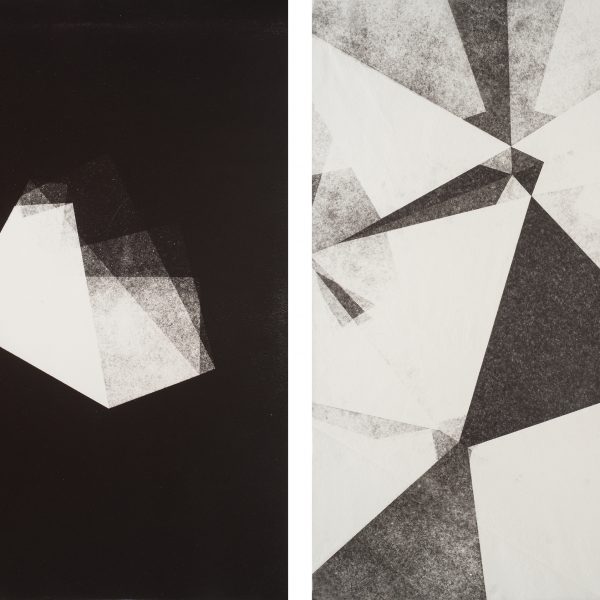 Fold, 2015. Monoprint on paper. Diptych. 51 x 76 cm each.