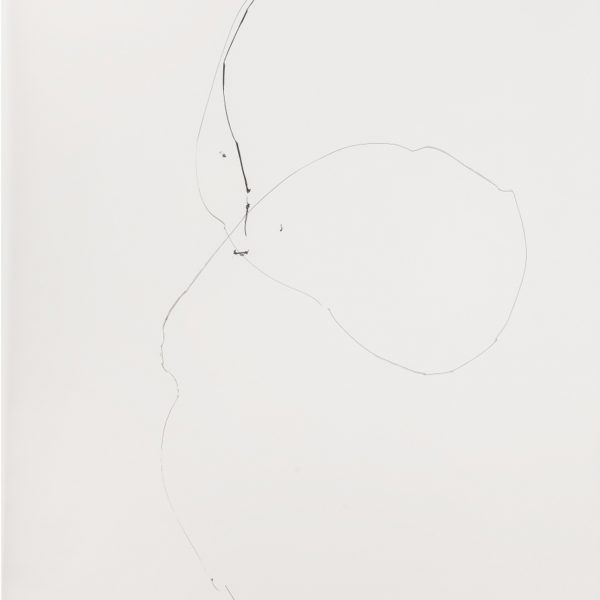 Diálogo (Balão e corpo), 2007. Tinta preta sobre papel vegetal. 200 × 101 cm.