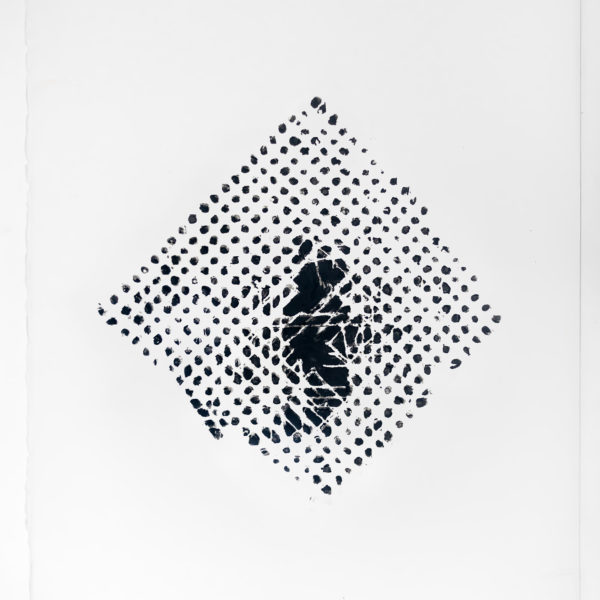 Re-Thread, 2019. Bastão a óleo sobre papel de algodão. 70 x 50 cm