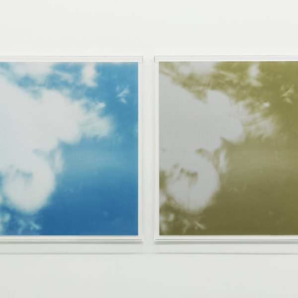 Overhead, 2018. Aluminium photogram and inkjet print on cotton paper. Diptych 82,5 x 69,2 cm each. Single. Individual show 'Almost Nothing' at Galllery 3+1, Lisbon.